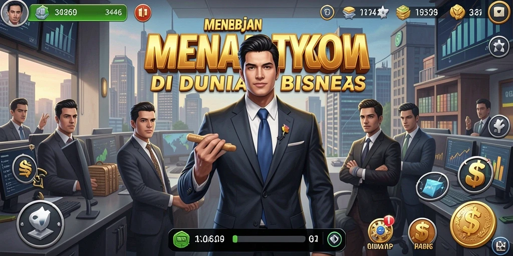 Tampilan menarik dari gameplay 3446 yang menggambarkan serunya membangun bisnis.