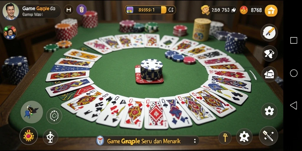 Tampilan menarik dari gameplay Gaple 8768 dengan teman.