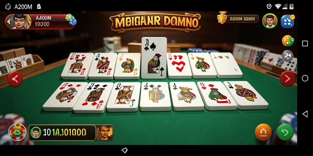 Tangkapan layar A200M menampilkan gameplay seru dari permainan Domino.