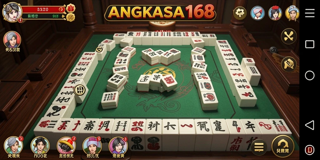 Tampilan gameplay menarik dari ANGKASA168 dengan tema Mahjong.