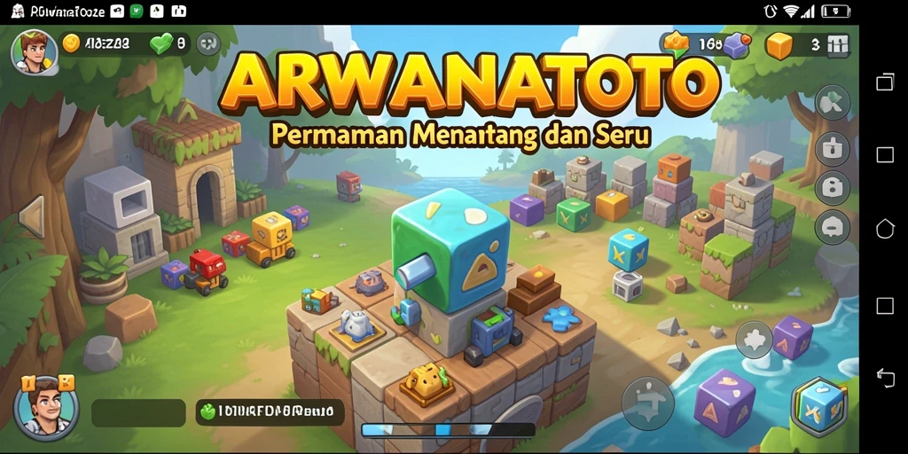 Tampilan gameplay ARWANATOTO dengan tantangan puzzle yang menarik.