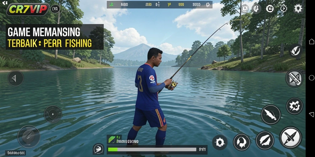 Screenshot gameplay <strong>CR7VIP</strong> menampilkan momen memancing yang seru.