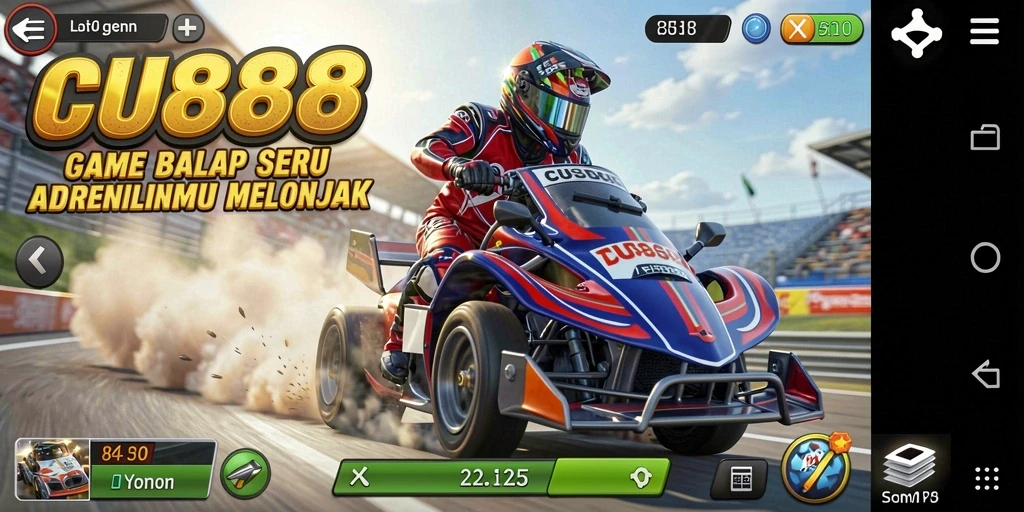 Gameplay mendebarkan di balapan mobil CU888 yang penuh aksi.