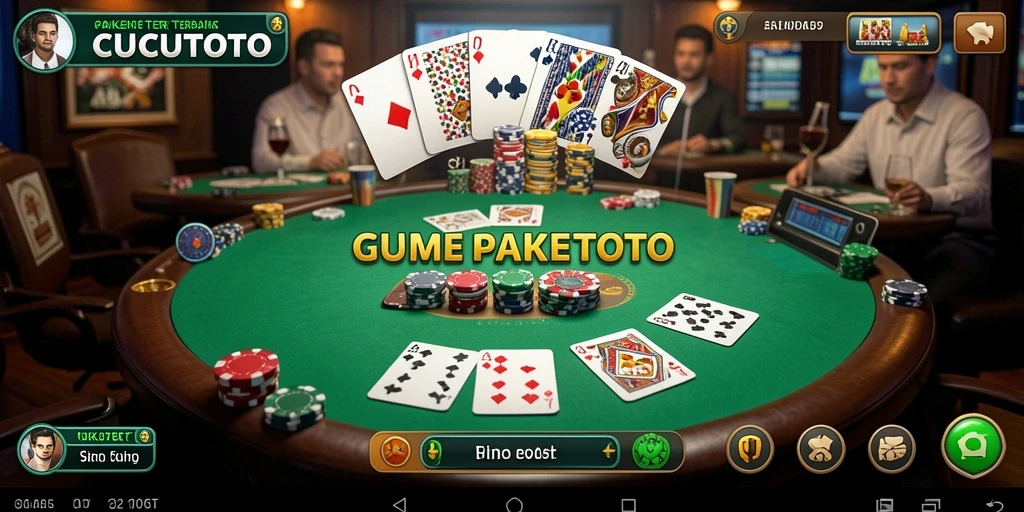Tampilan gameplay seru di CUCUTOTO saat bermain Poker.