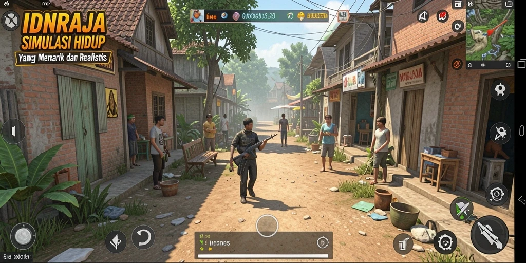 Tampilan gameplay IDNRAJA dengan interaksi karakter yang menarik.
