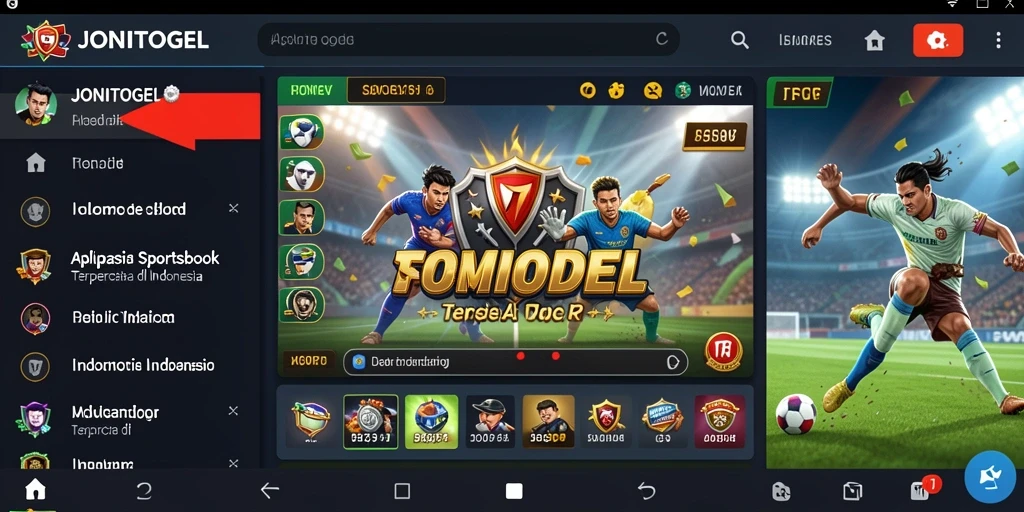Tampilan antarmuka aplikasi JONITOGEL saat bermain taruhan olahraga.