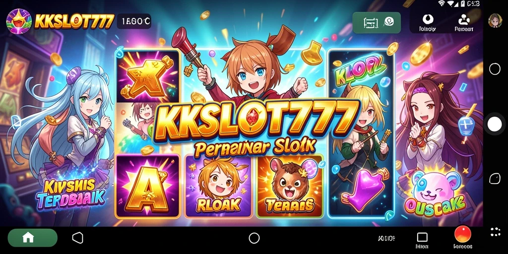 Tampilan gameplay KKSLOT777 dengan karakter anime yang menarik.