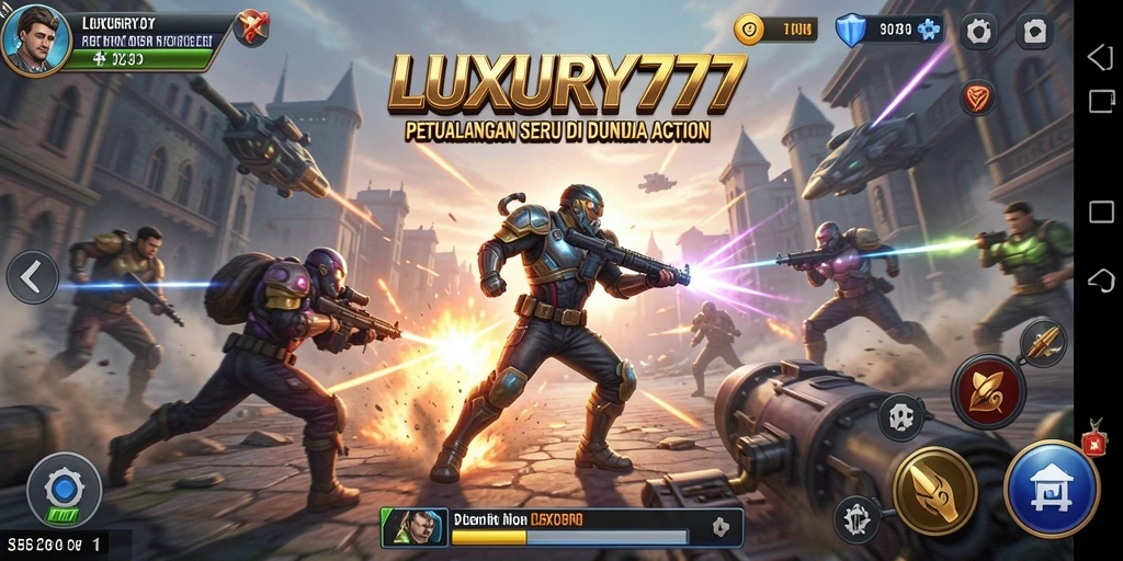 Tampilan aksi mendebarkan dalam gameplay LUXURY777.