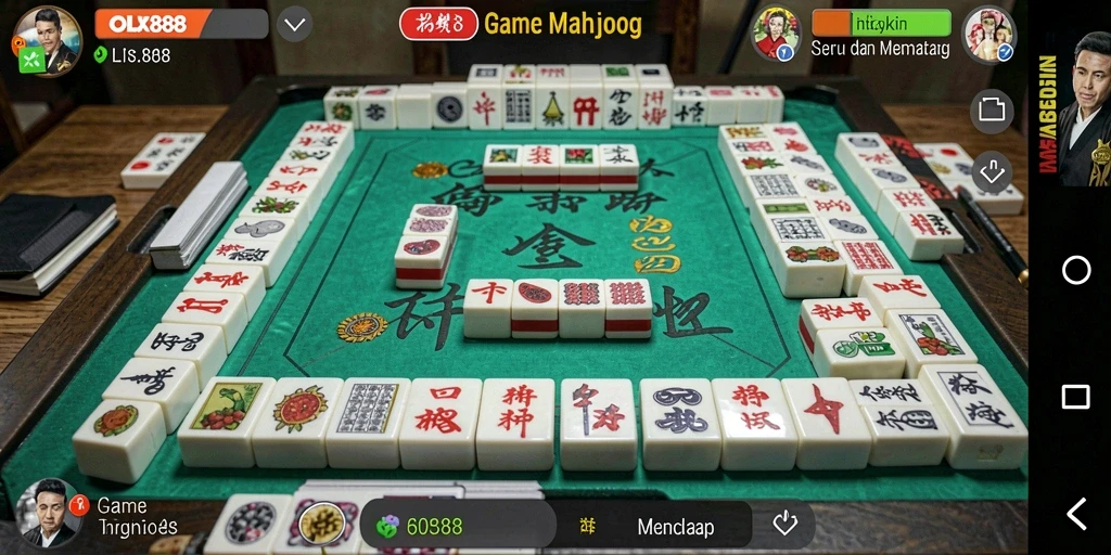 Gameplay Mahjong yang menegangkan di OLX888.