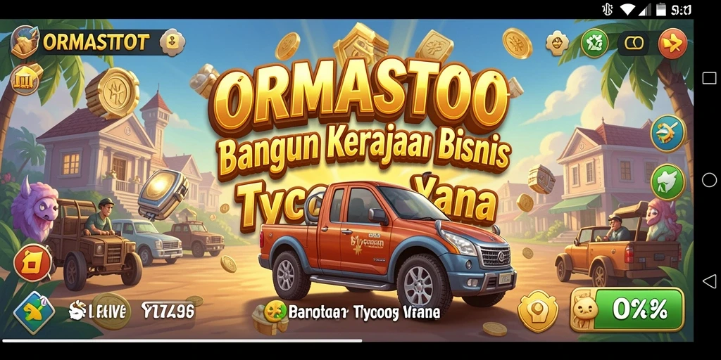Screenshot gameplay ORMASTOTO yang menampilkan keseruan membangun bisnis.
