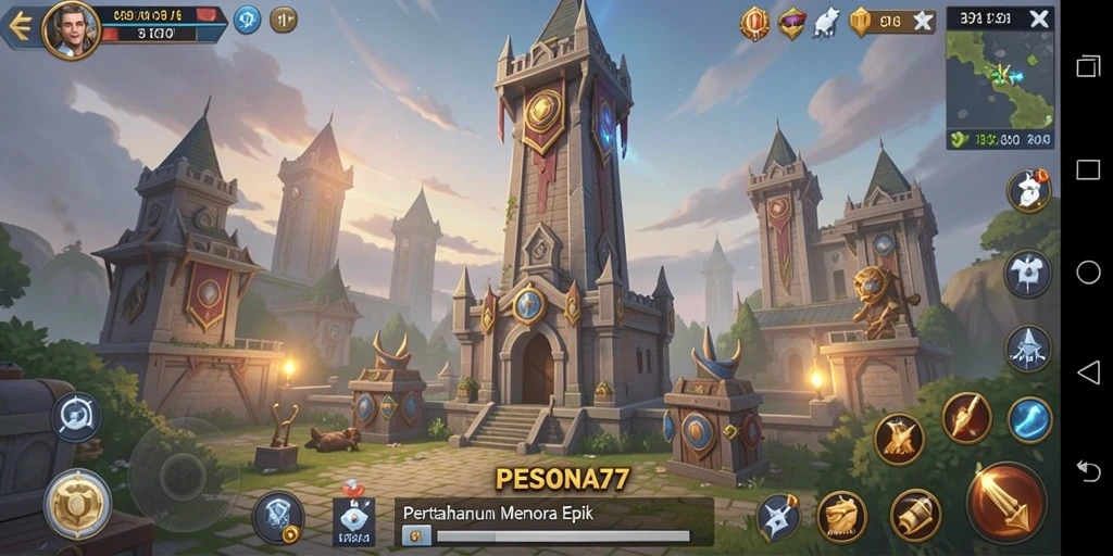 Tampilan gameplay seru dari PESONA77 di Tower Defense.