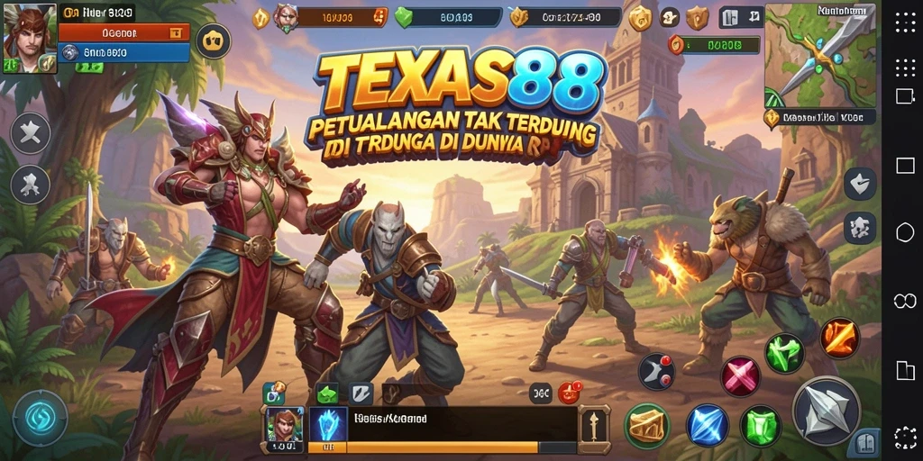 Screenshot gameplay TEXAS88 yang menampilkan aksi RPG seru.