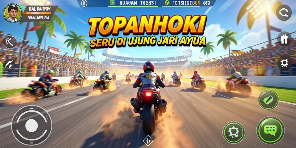 Gameplay balapan seru dengan mobil yang cepat dan trek menantang.